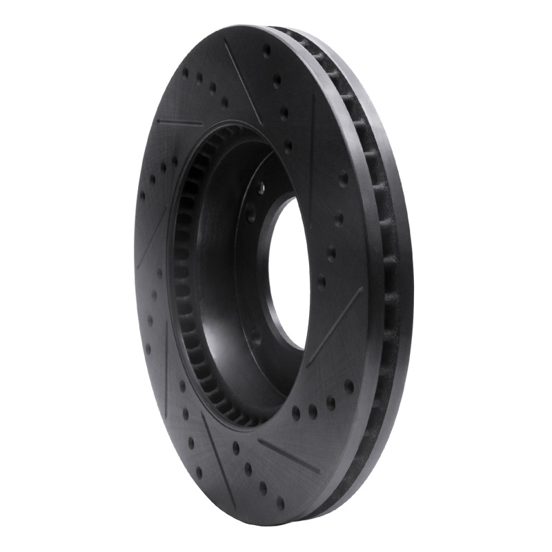 Kia Sorento Brake Rotor (1) - Front Left - R1 Concepts - Drilled & Slotted - Black - `07-`09